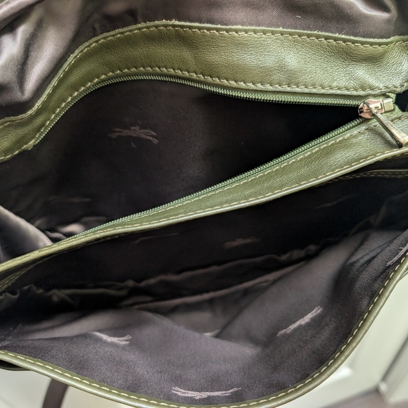 Longchamp Green Leather Balzane Crossbody Saddle Bag - Picture 13 of 14